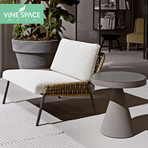 Nordic creative outdoor furniture Indoor rattan chair Rattan single sofa Sales department Model room Exposed balcony small coffee table