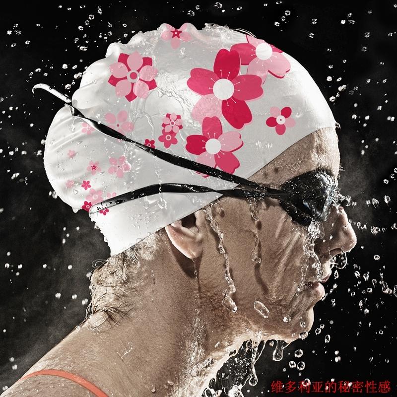U.S. VR Swimming Cap Swimming Cap Adult Silicone Long Hair Waterproof Fashionable Lovely Earmuffs Colors Butt Head