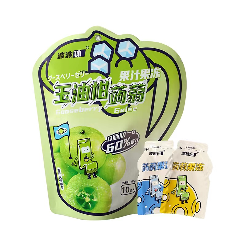Popo body Pepper Jelly 180g solution for gluten-sucking konjac pudding 0 fat net red low-fat snacks grape flavored