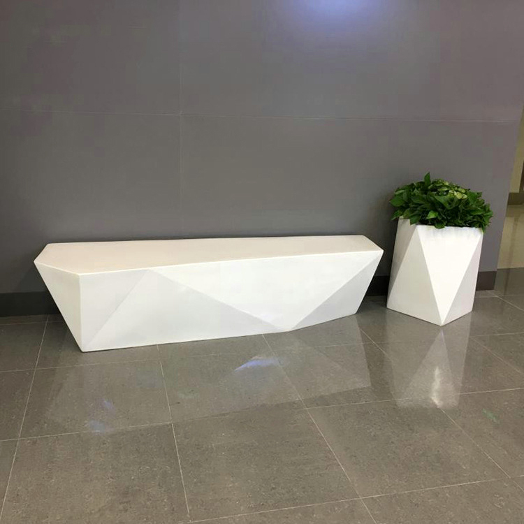 FRP mall resting chair diamond-shaped leisure seat creative shaped surface waiting chair public bench