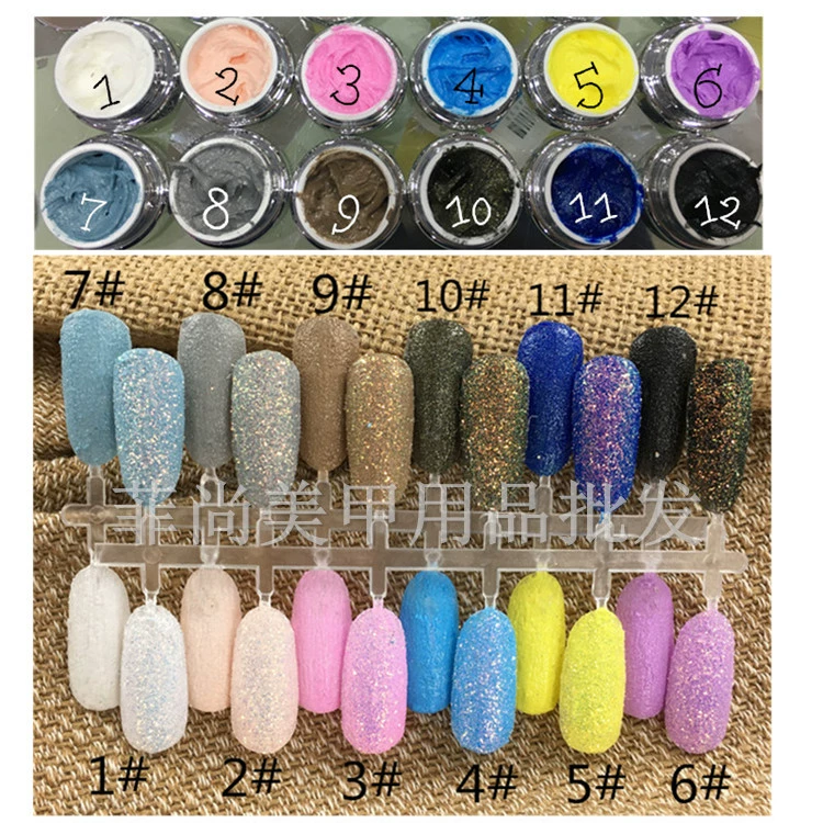 Nail Star River Sand Gum Star Sand Keo Cao su Áo len Keo Quang trị liệu Sơn móng tay Sơn móng tay Ba Lan Sản phẩm mới Hot - Sơn móng tay / Móng tay và móng chân