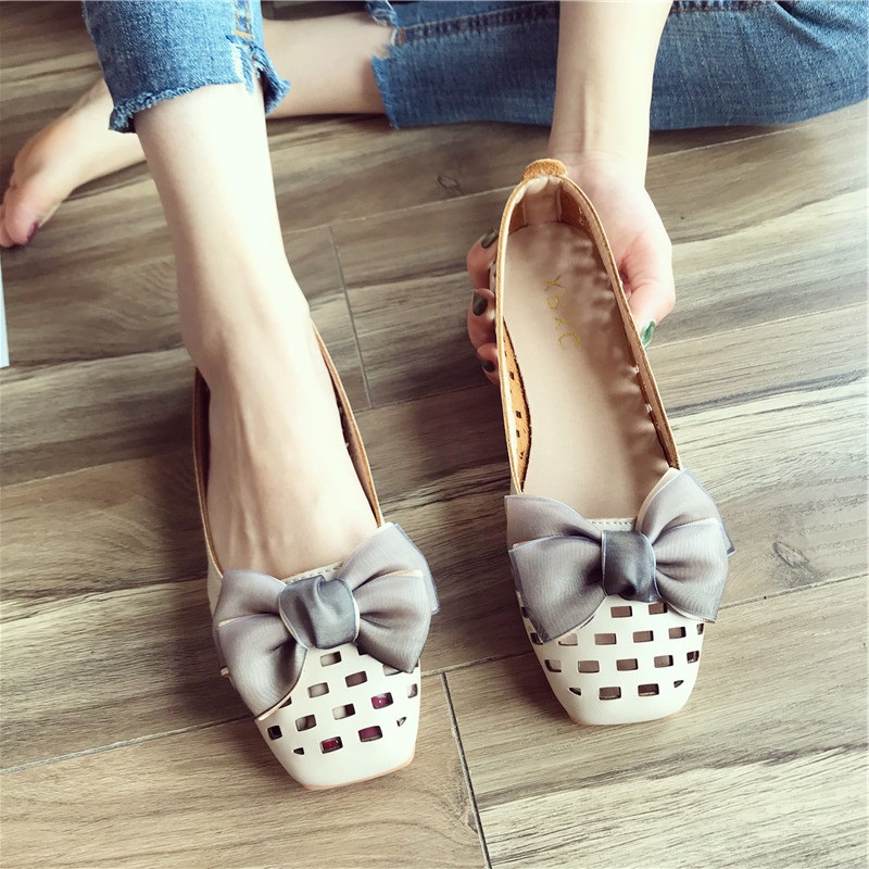 Tide Summer New Flat-sole Animal Female Leather Butterfly-hollow Breakout Sandals Shoes Shoes