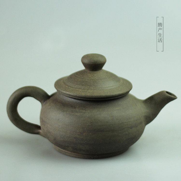 Teng produces live teapot hand larger-puer tea red teapot coarse pottery unglazed volcano Old rocky mud utilitt tea furniture