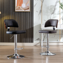 European style solid wood lifting bar chair backrest light luxury bar high chair bar stool rotating home simple high foot stool