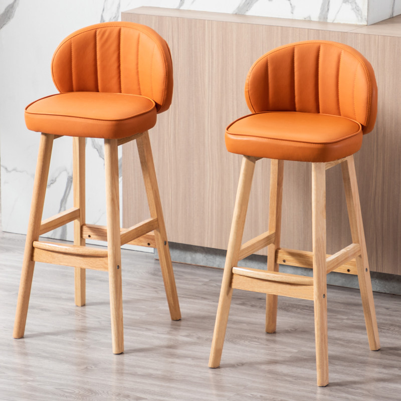 High footstool home chair Stool Solid Wood Bar Table Chair Light Lavish Bar Table And Chairs Modern Minima High Stool Bar Chair