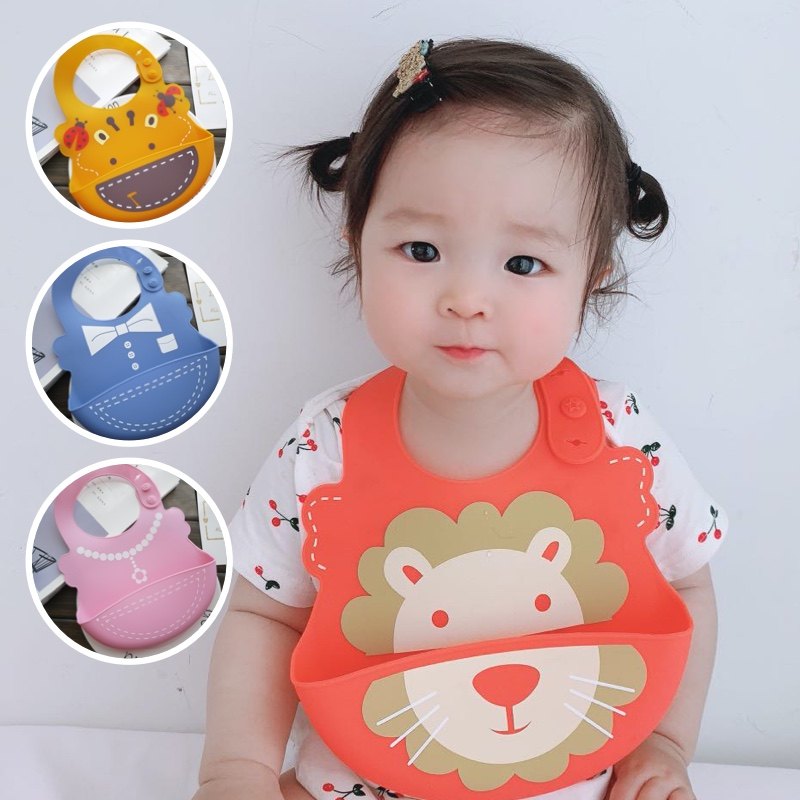 Large three-dimensional saliva waterproof bib baby boy and girl baby eating bib child silicone food eating bib