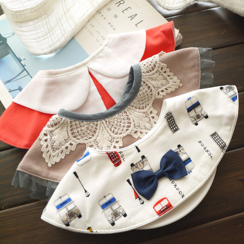 Japan 360 degree rotating butterfly knot shaped baby fake collar cute newborn baby baby mouth