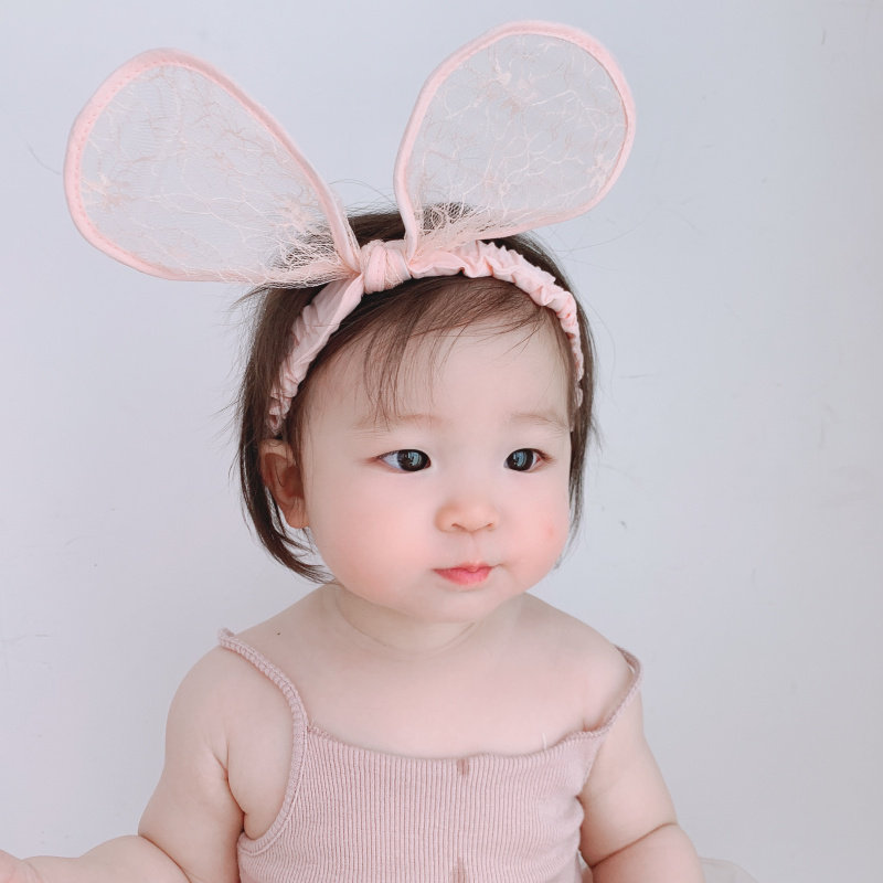 100 days photo autumn female baby hair band Children baby rabbit ears Hair accessories Cover Fontanelle princess limelight head accessories Korean version