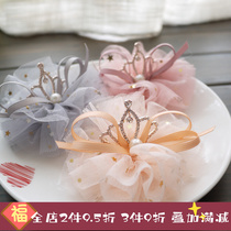 Korean childrens hair accessories baby girl baby princess birthday year net gauze Crown hairclip headgear three-dimensional top clip