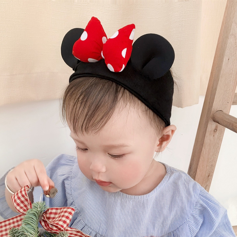 Newborn 100 days daily Baby protective halibut door headwear Cartoon Minnie stereo ears Men and women Hair Band Hair Accessories