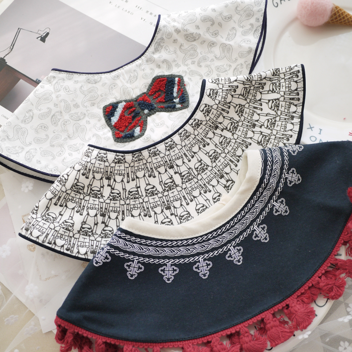 2 pieces of Japanese wind 360 round boy baby and child collar dressed decorated baby scarf mouth