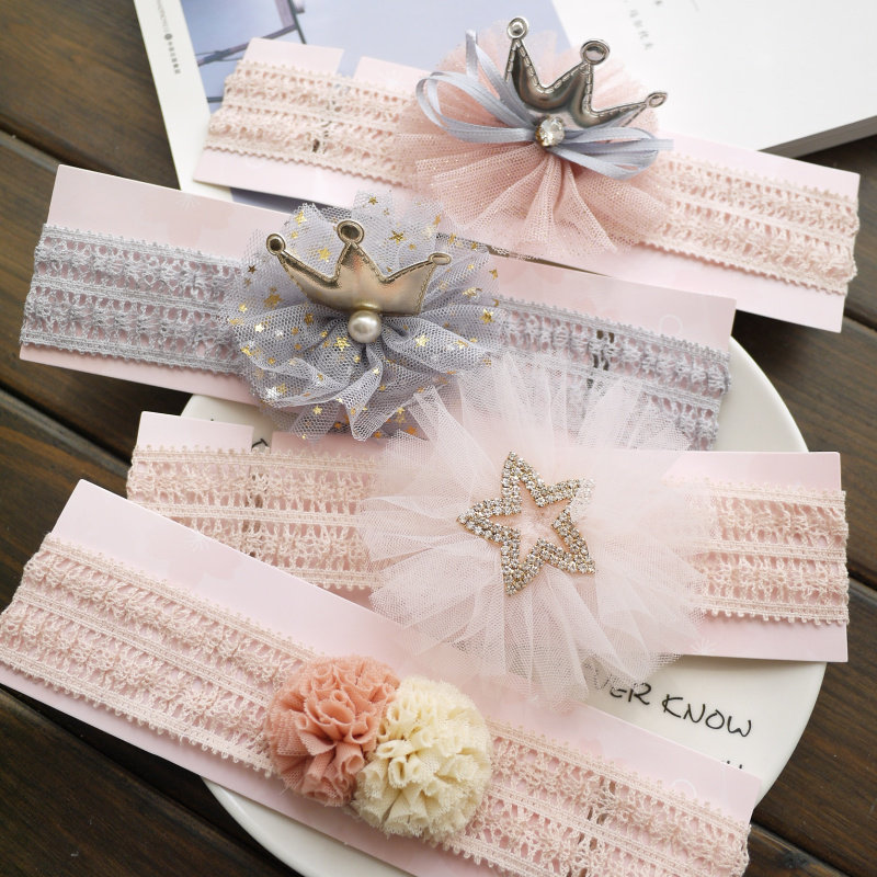 Female Baby Princess Crown Butterfly Knot Hair with children Hair Accessories 0-6-12-month New Baby Full Moonlight