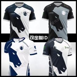 ທີມ Liquid Chicken Fighting Team Uniform CSGO Customizable ID Clothes Short-Sleeved T-Shirt E-Sports Uniform Competition Uniform Liquid