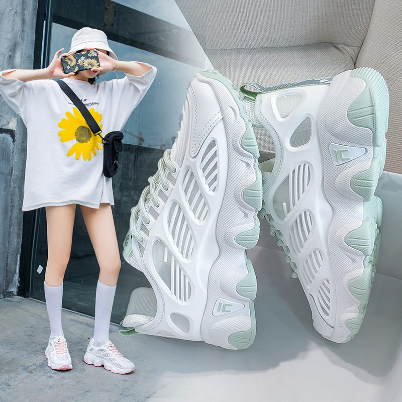 Daddy shoes female Korean ins trend 2021 thin section small white shoes summer breathable mesh all-match sports and leisure women's shoes