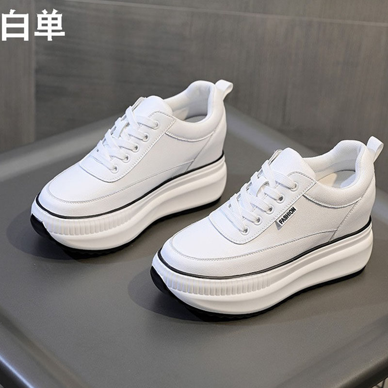 Small white shoes women's shoes 2021 new muffin mesh shoes thick-soled single shoes with an inner height increase of 8cm casual sports shoes women