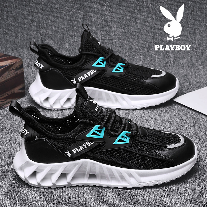 Playboy men's shoes summer breathable thin hollow sneakers men's sports casual plate shoes small white mesh shoes