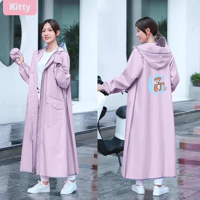 Motorcycle Raincoat for Adults, Long Full-Body Rain Protection for Heavy Rain, Suitable for Delivery Riders, Electric Scooter Riders, Single-Person Outdoor Rain Poncho for Women