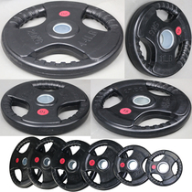 Three-hole hand grab barbell piece Rubber-coated large hole refining arm muscle edging Cast iron household barbell protective sleeve power lift