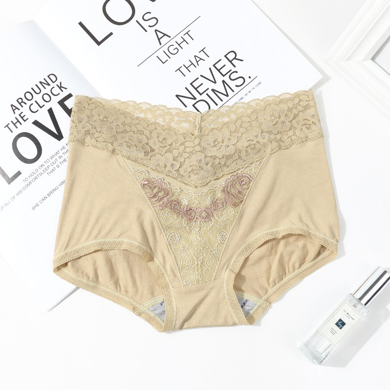 Norquina Middle Waist Closets Hip Sexy Pants Female Lace Lace Side Soft Comfort Pure Cotton Crotch Sexy Triangle Underwear