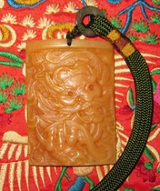 Tibet yak bone carving hand handlebar Zhong Kui Catching Ghosts