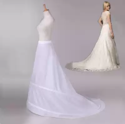 Wedding dress trailing skirt brace 2 steel non-yarn tailing skirt double steel elastic waist two circles fishtail Pettit dress special