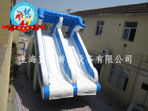 Shanghai Blue anecdote Spot Inflatable Dolphins link pool slides Childrens adult outdoor pool slides combined