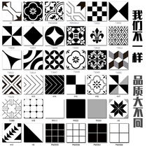 Geometric tile toilet floor tiles black and white tiles 300 parquet flower piece kitchen bathroom balcony wall tiles small tiles