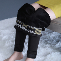 BIG CODE PLUS SUEDE BOTTOM PANTS WOMAN OUTSIDE WEARING WINTER FAT mm200 CATTY HIGH WAIST DISPLAY SLIM Thickened Warm Boots Pants