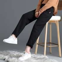 Large size Huffug gush sports pants female winter casual display slim thickened straight drum radish swearty pants fat mm200 catty
