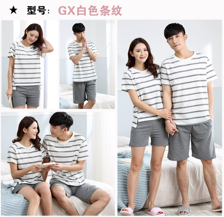 Vài Đồ Ngủ Mùa Hè của Phụ Nữ Bông Ngắn Tay Áo Phim Hoạt Hình Dễ Thương Hàn Quốc Trang Chủ Dịch Vụ Nam Mặc Kích Thước Lớn Bộ kiểu đồ bộ đẹp