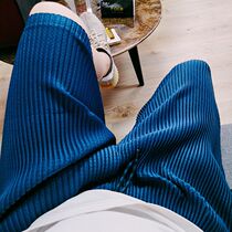 Japan Qualified Color Draping Laser Punching Fabric Mens Fashion Folds Loose Casual Shorts Tide 5729