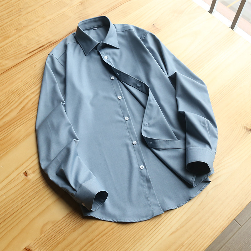 Luxury cabinet 4300 elastic Slide Anti - wrinkle Spring Men Business Leisure Long - sleeved Shirt Tide 2373