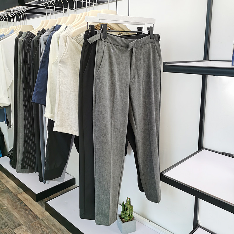 Fengshen's little bee hanging light stretch Men's fashion slim casual cropped pants small trousers tide 5803