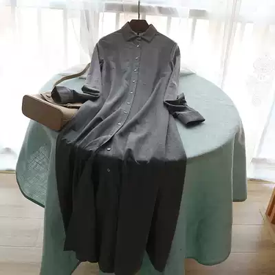 Upper body effect ruthless surprise show your curvy shirt lapel ladies long dress 2513