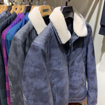 Imported Denim washed Puskin lamb fur collar 90 white duck down mens fashion casual down jacket 4177