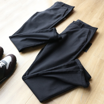 High end line carbon abrasive inner Autumn Winter men windproof warm Joker business elastic casual pants 4182