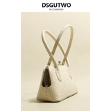 DSGUTWO Сумка на одно плечо, французский стиль, изысканный стиль, крокодиловый принт, коллекция 2022, из натуральной кожи