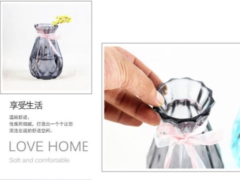 Hoa lục bình bình thủy canh cây thủy tinh chai phòng khách cắm hoa khô bình hoa máy tính để bàn bình hoa - Vase / Bồn hoa & Kệ chậu trồng hoa