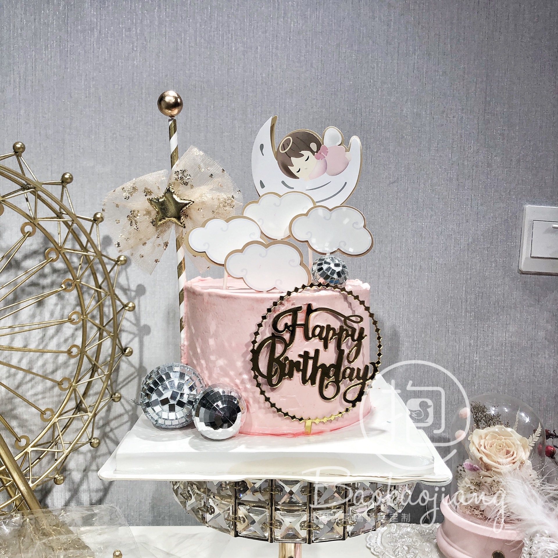 Birthday Cake Decoration Little Angel Jack Card Girl Birthday Cake Plugin Angel Cloud Adornment Insert