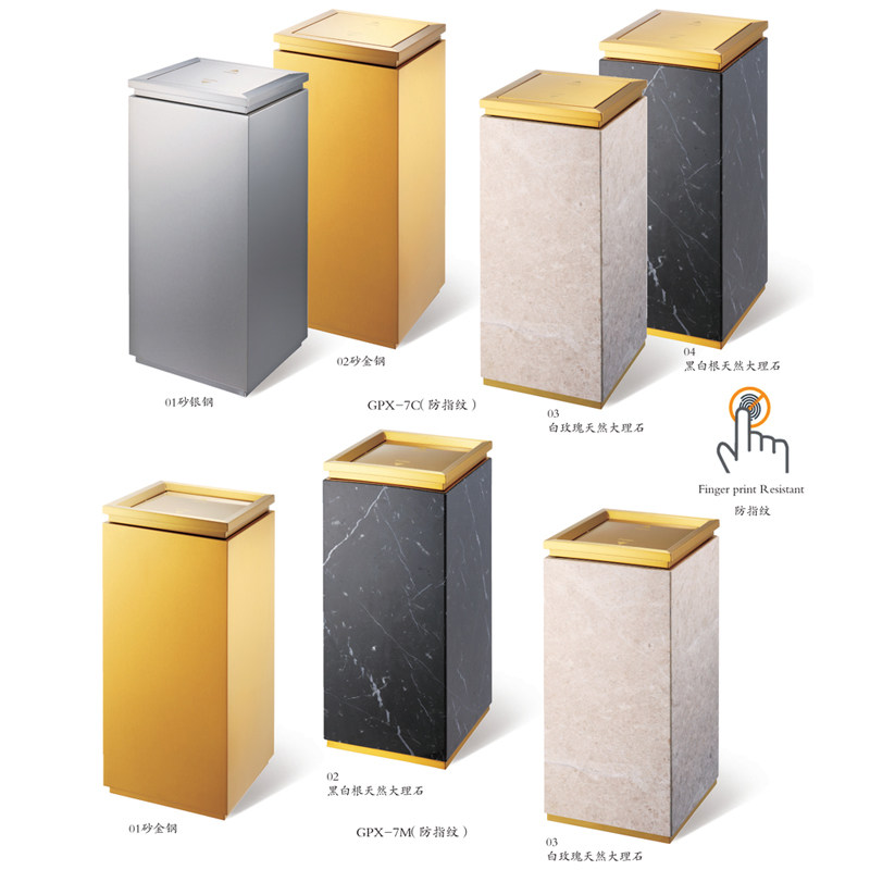 Natural marble bins KTV with cigarette ash bin upright hotel mall lobby square cigarette ash casks