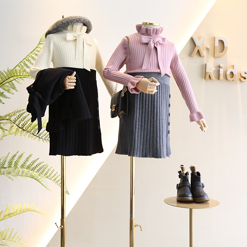 No refund, no change, no refund, no change 2020 winter new product girl's all-match sweet fungus stand-up collar tie-up slim elastic needle