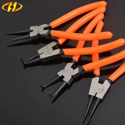 Huafeng giant arrow External use Internal use straight mouth curved mouth retainer pliers Shaft with C-shaped buckle clamp hole with retainer installation and removal pliers