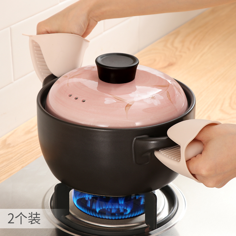 Kitchen baking silica gel thickened abrasion-proof and burn-proof heat insulation gloves microwave oven oven high temperature resistant anti-slip end vegetable tipon