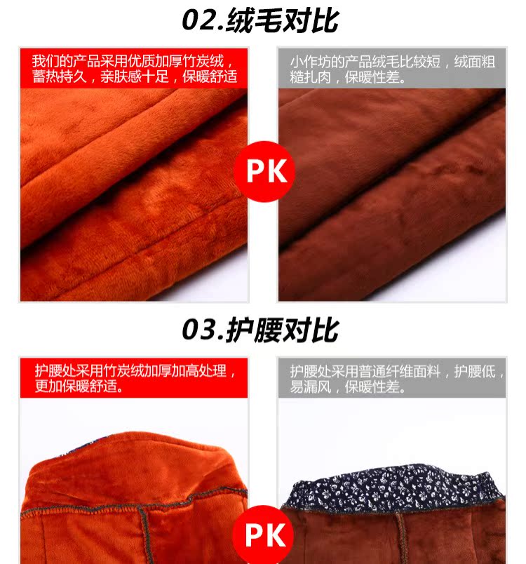 Quần cotton nữ mùa đông nhung lạc đà cộng với nhung dày ấm mẹ già thả lỏng ngực đông bắc mặc quần ấm tuổi trung niên quần giữ nhiệt cao cấp nam nữ