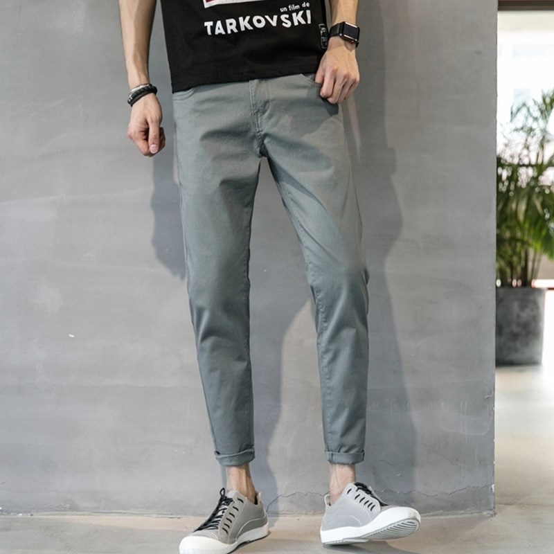 Tide 2019 Summer Pants Han Nine Son Pants Men Fix Different Casual Trend Hundred Pastles and Little Son