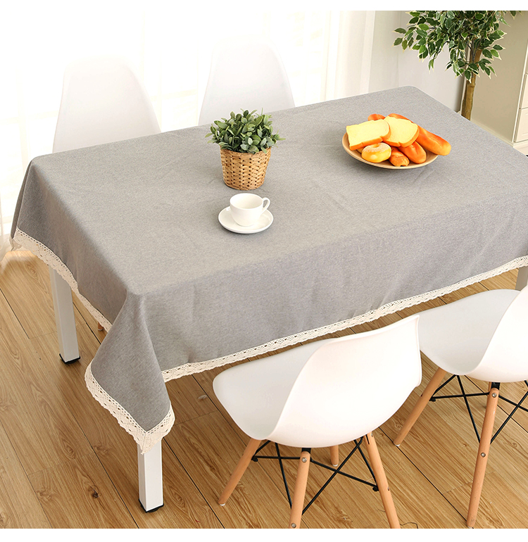 Phong cách Bắc Âu vải lanh bàn vải cà phê bàn ​​rắn màu lanh cà phê nhà hàng placemat hình chữ nhật khăn trải bàn tùy chỉnh chống vảy khăn trải bàn ăn chống thấm