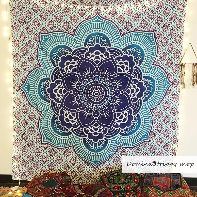 [Độc quyền] Mỹ phiên bản của hoa sen mạn đà la của Ấn Độ Mandala Khăn tấm thảm trang trí nhà - Tapestry thảm treo tường decor