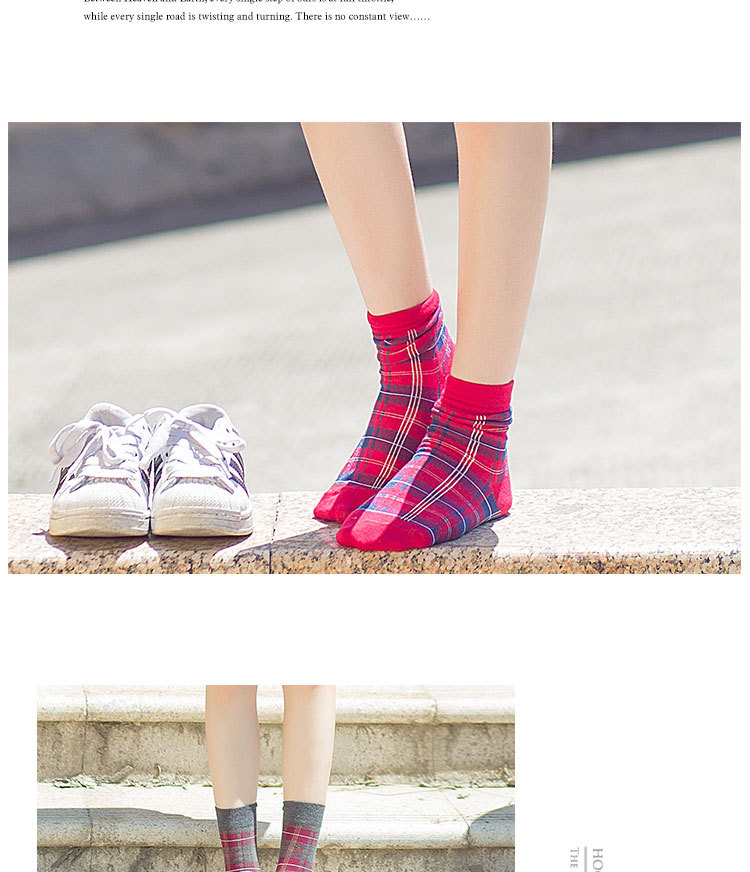 Vớ nữ vớ cotton phong cách Anh Châu Âu và Hoa Kỳ mùa thu và mùa đông tất nữ vớ vớ retro trong vớ ngắn vớ nữ vớ cotton tất cao cổ nam