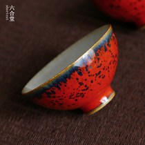 Sixa Town Jingde Town pure hand - made ceramic kung fu cup opening cup of warring country red glaze Pu - jie cup is maintainable