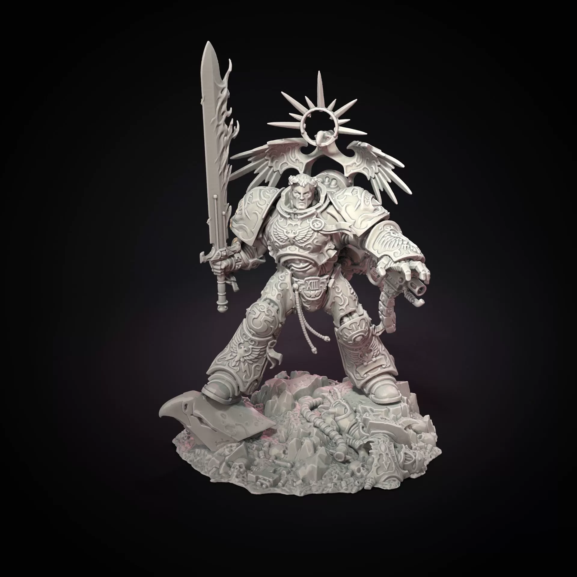 Неокрашиваемые белые формы деталей для Гиллиманов из Warhammer 40K Extreme Primarch, смола белая